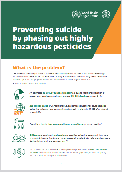 Preventing suicide by phasing out highly hazardous pesticides