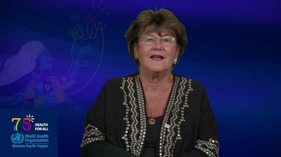 Dr Zsuzsanna Jakab on Universal Health Coverage Day giving a message